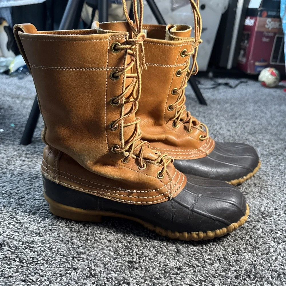 L L Bean Freeport Maine Rubber Leather VINTAGE Hunting Shoe Duck Boots Mens 5 M